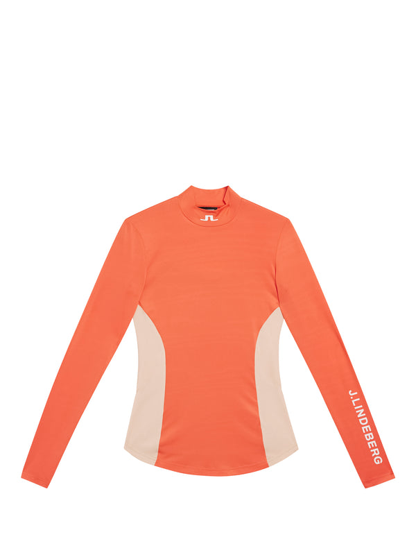 Celeste Long Sleeve Top / Hot Coral