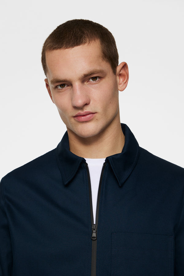 Julius Cotton Twill Overshirt / JL Navy