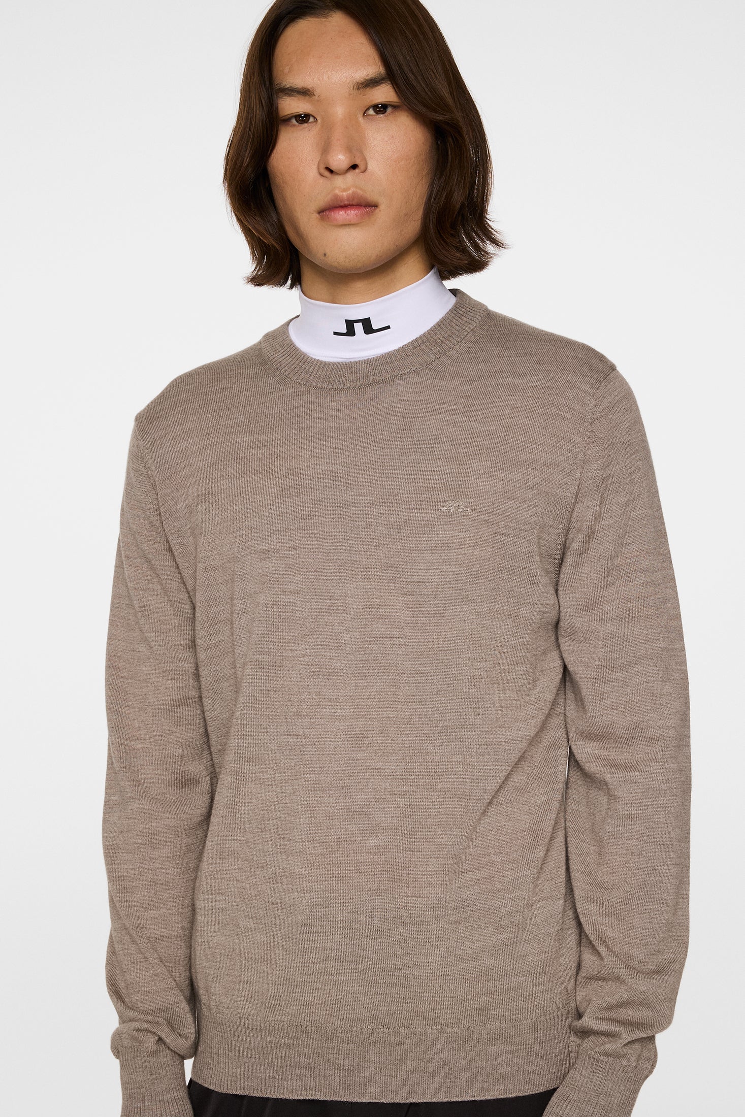 Keane Merino Crew Neck / Brindle Melange | J.Lindeberg Official