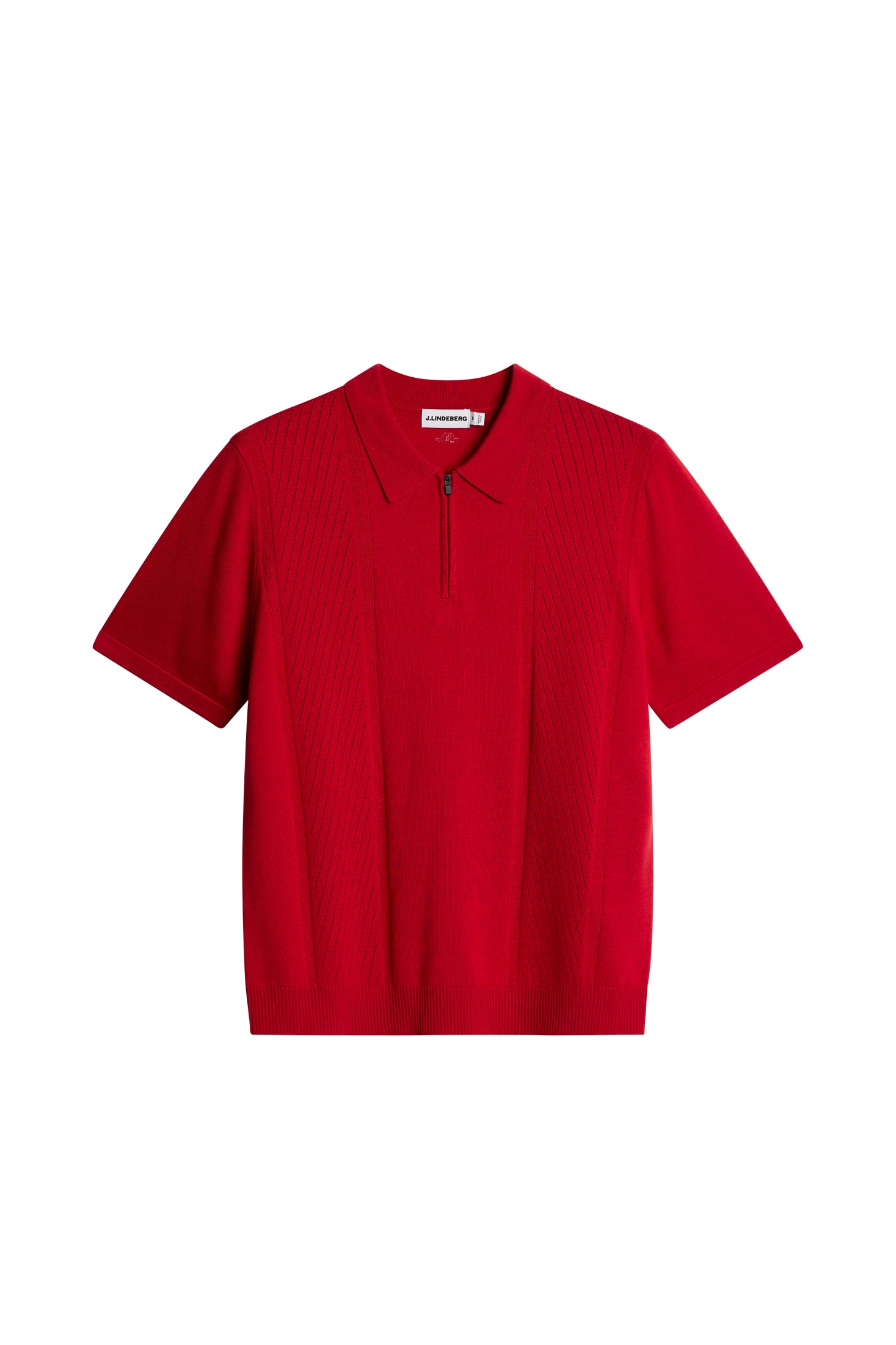 Remy Structure Zip Knit Polo / Barbados Cherry | J.Lindeberg Official