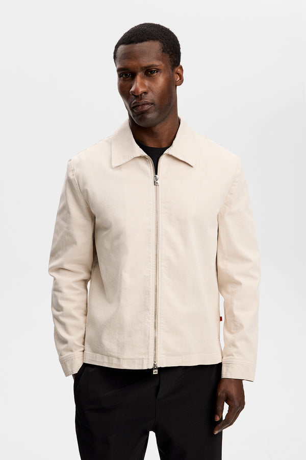 Julius Cotton Twill Overshirt / Moonbeam