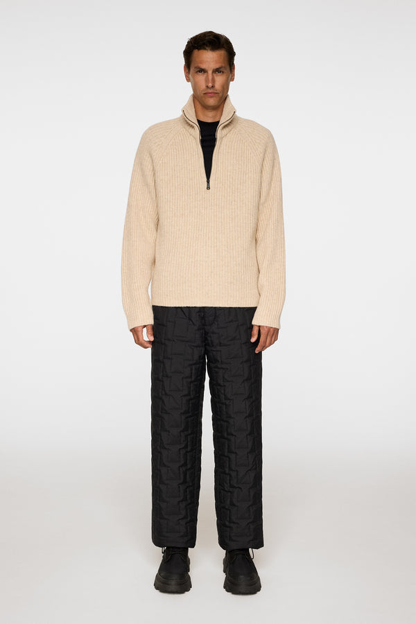 Victor Zip Wool Sweater / Moonbeam Melange