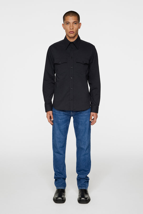 Manero Super Slim Shirt / Washed Black
