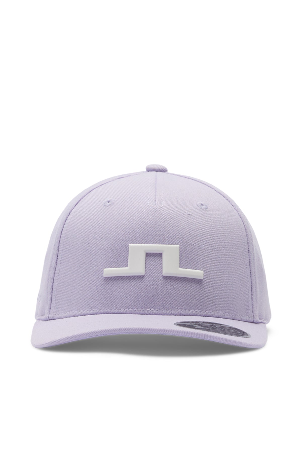 Vooraanzicht: Heath Cap in Purple Heather met wit 3D Bridge-logo op het voorpaneel en gebogen klep.