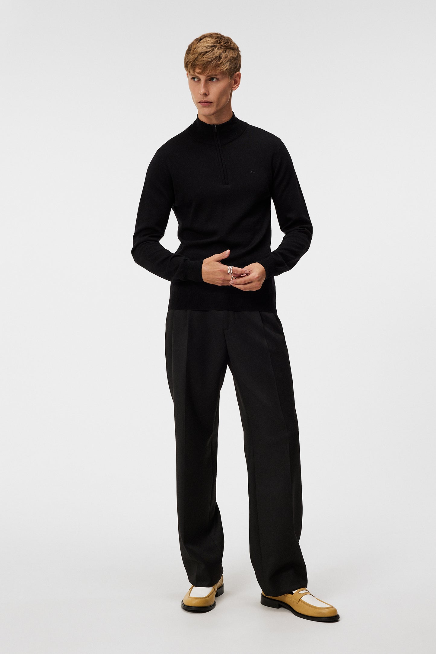 Kiyan Quarter Zip Sweater / Black