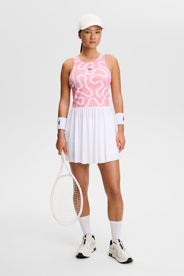 Sabrina Print Dress / Rally Flamingo M