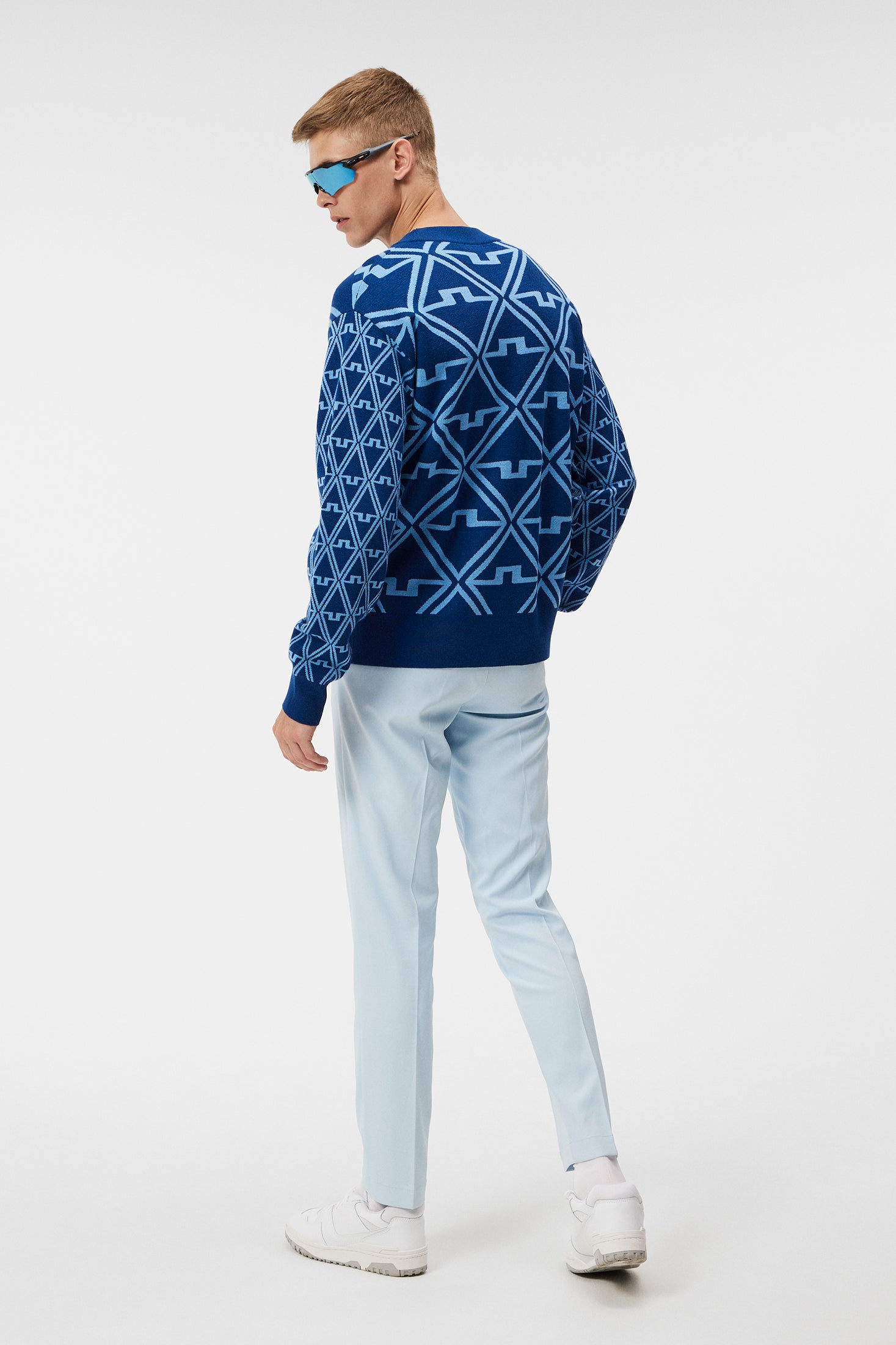 Isaac Jacquard Knitted Sweater / Estate Blue Diamond – J.Lindeberg