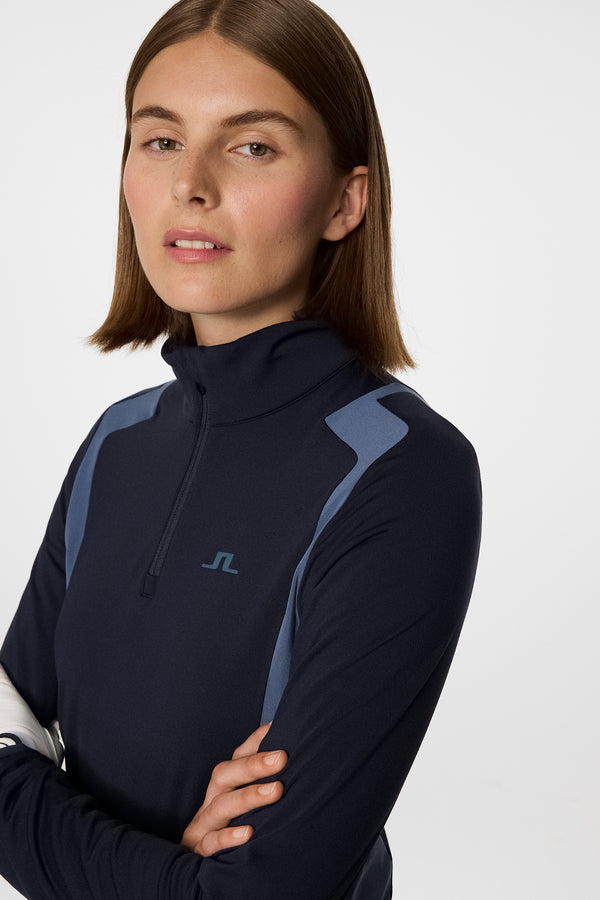 Mae Quarter Zip Mid Layer / JL Navy