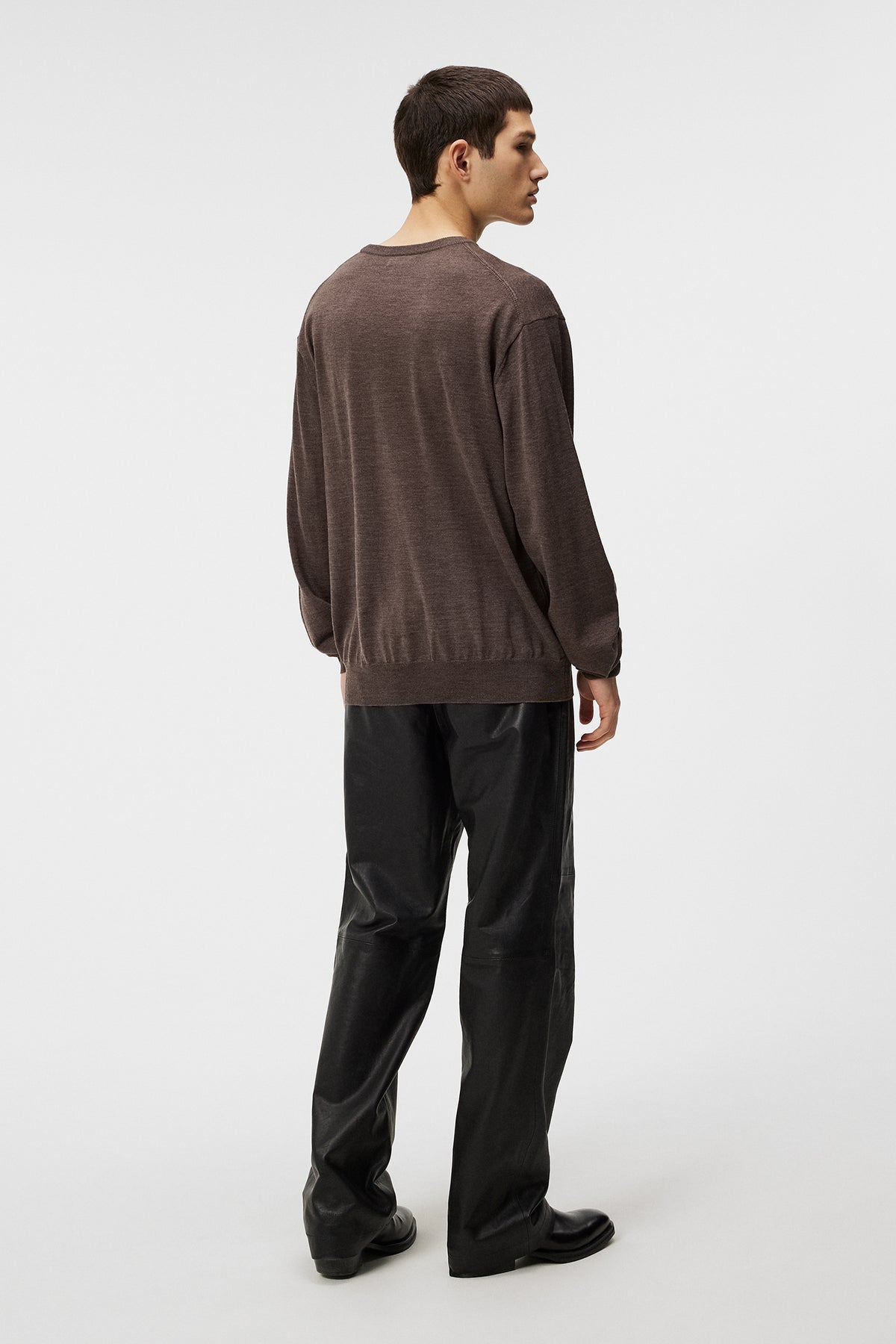 Mino Light Merino Crew / Walnut Melange