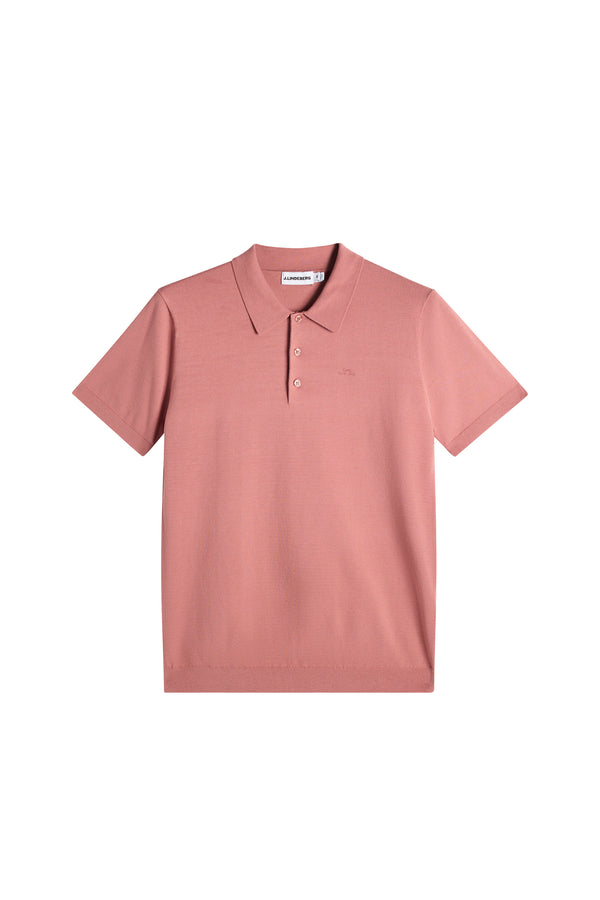 Ridge Knitted Polo / Withered Rose