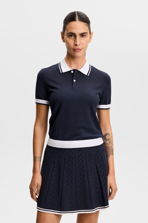 Polly Pointelle Polo / JL Navy
