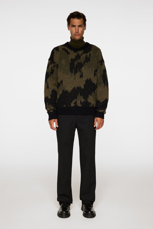 Nate Graphic Jacquard Knit / Forest Green