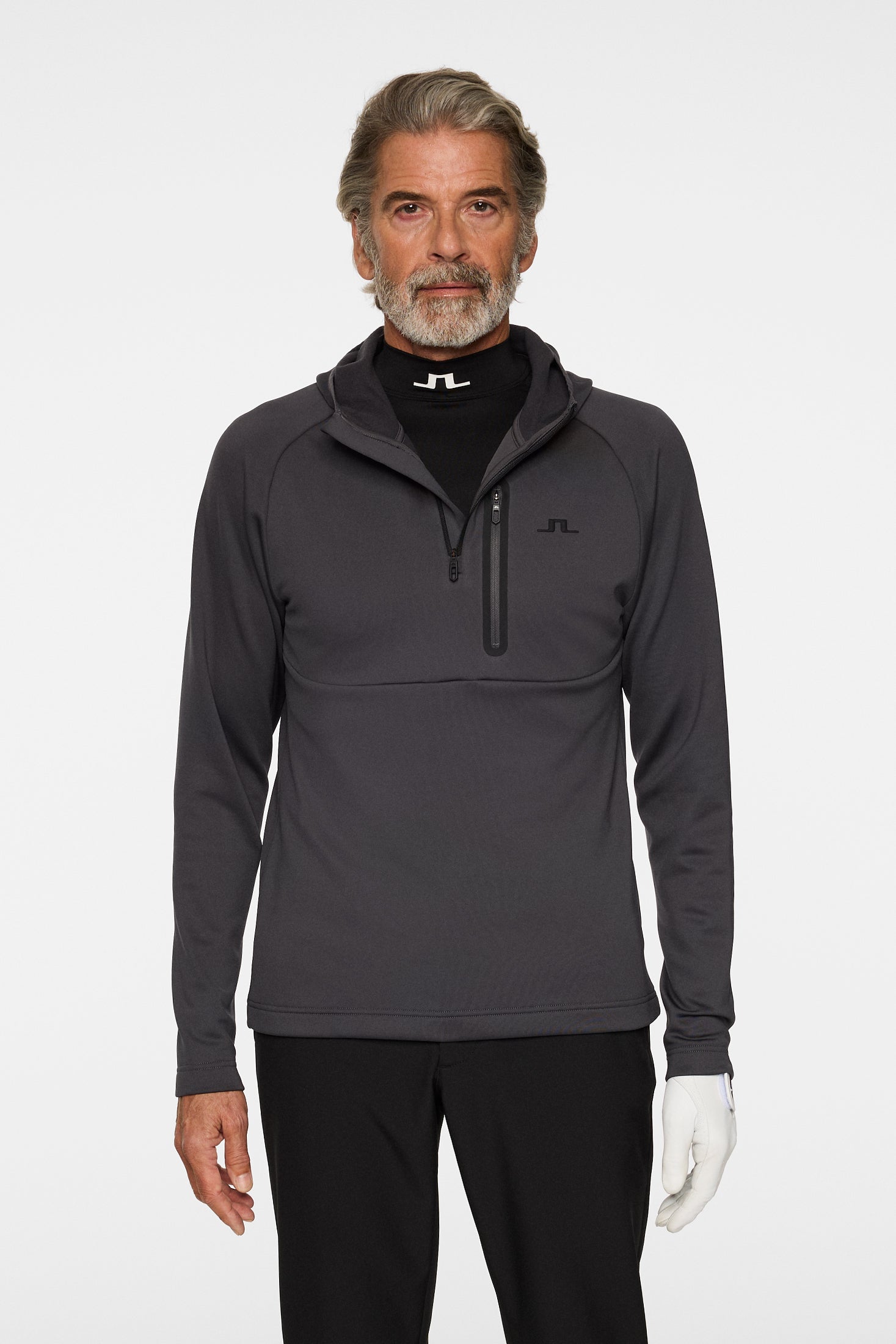 Adam Quarter Zip Hood / Asphalt – J.Lindeberg