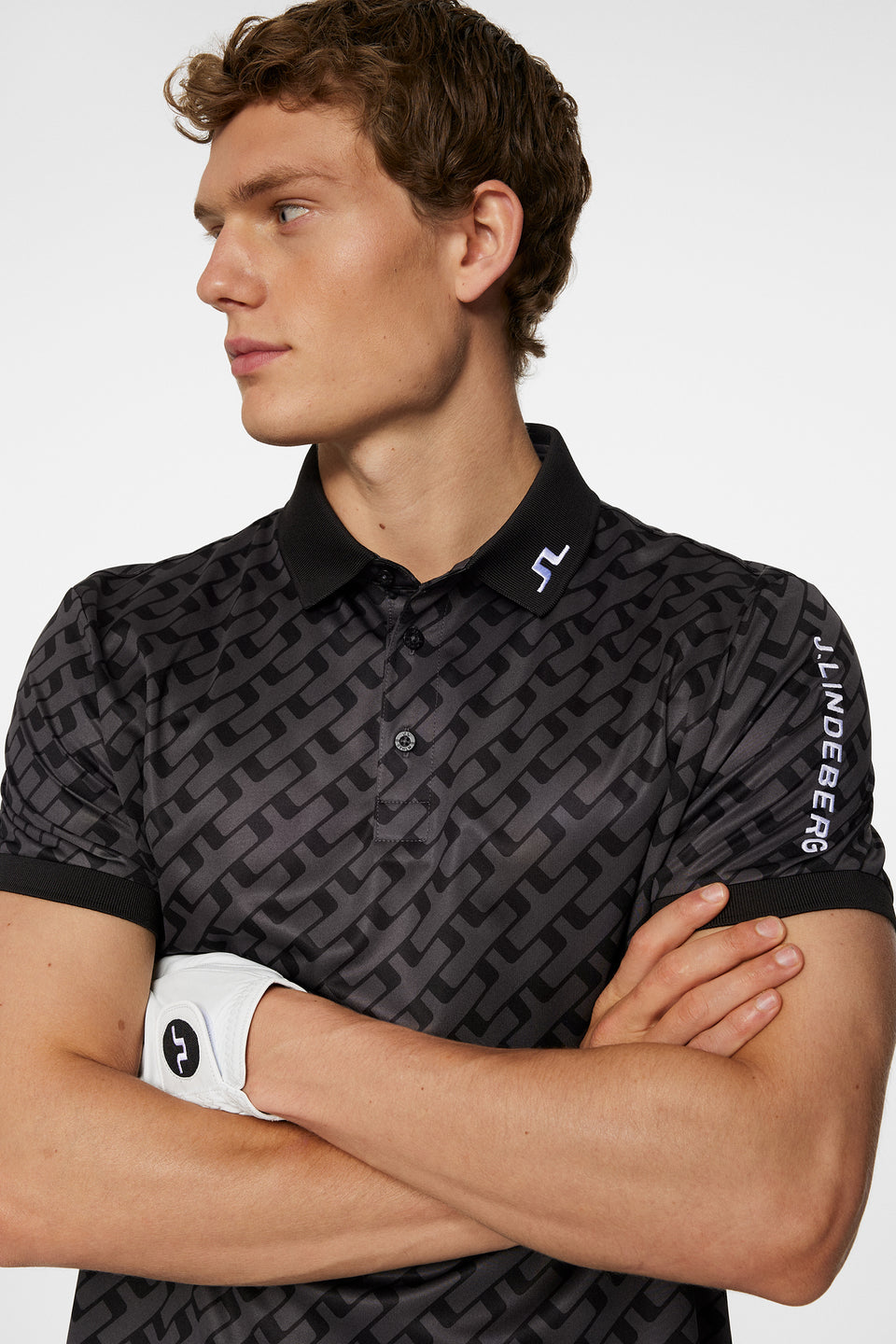 Tour Tech Print Polo / Tour Geo Tonal Black M