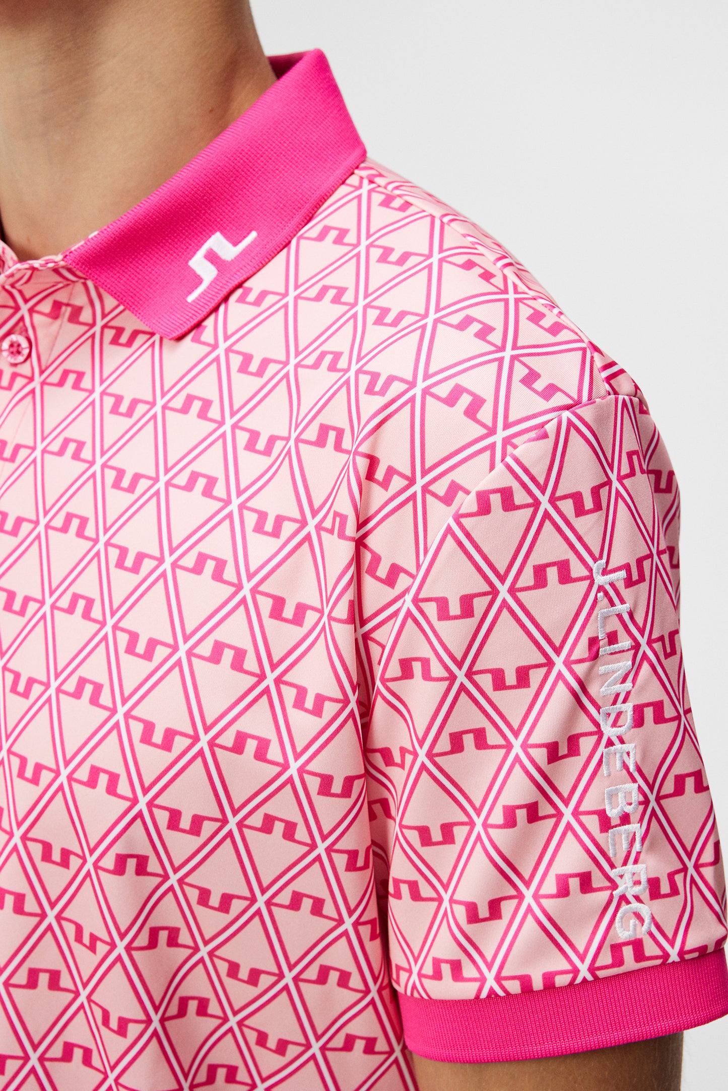 Tour Tech Reg Fit Print Polo / Geo Powder Pink
