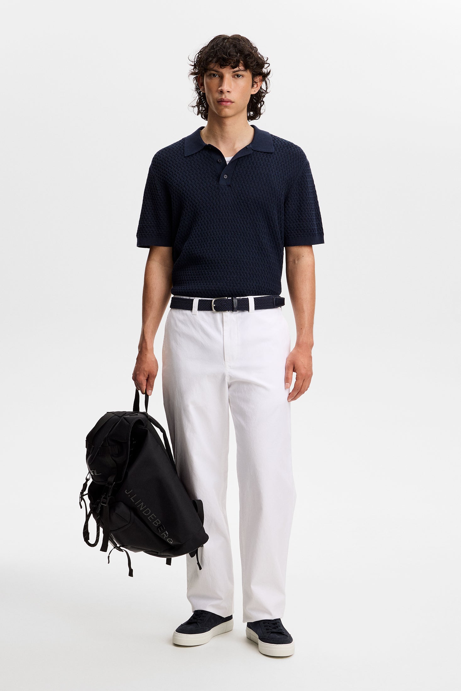 Devyn Cotton Twill Pants / White | J.Lindeberg Official