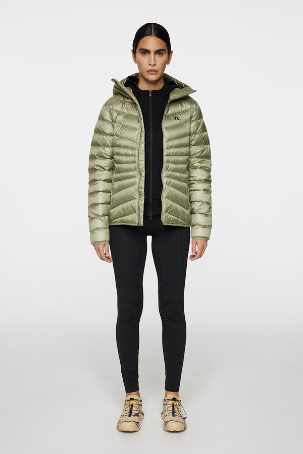 Lara Light Down Hood / Oil Green