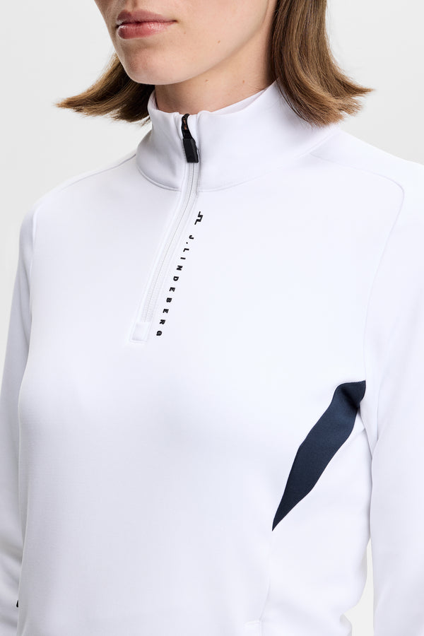 Selena Quarter Zip Mid Layer / White