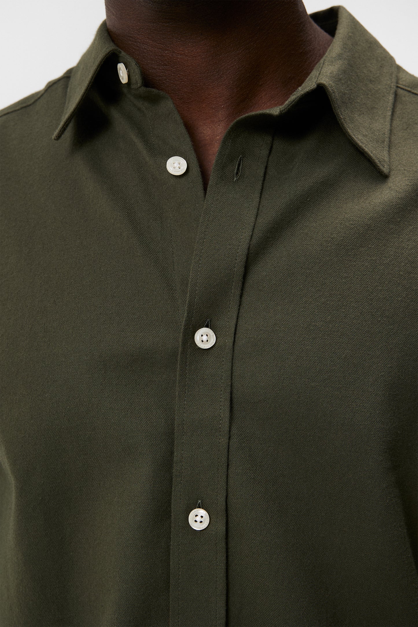 Light Flannel Slim Shirt / Forest Green