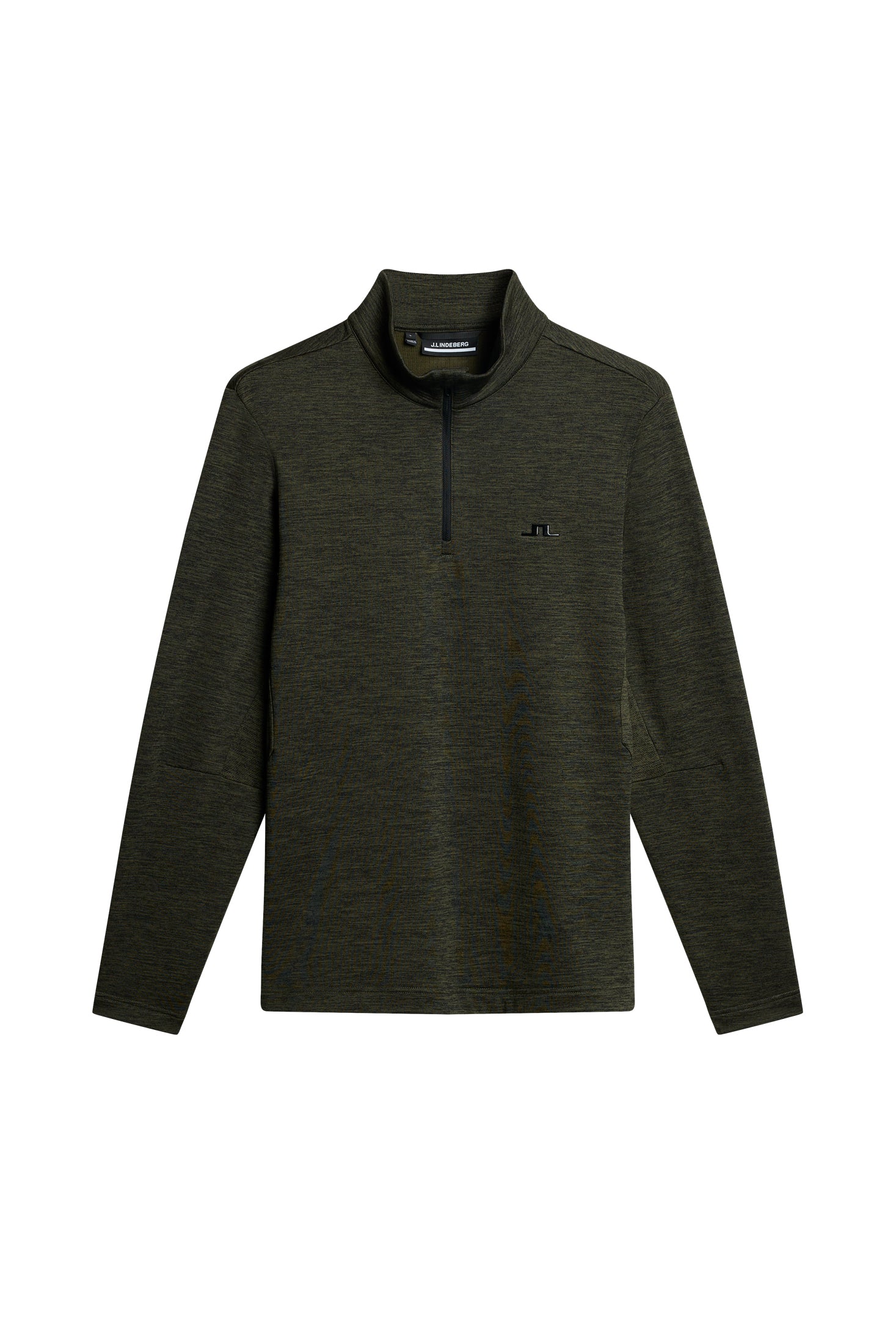 Destry Quarter Zip Mid Layer / Black and Forest Green Melange – J