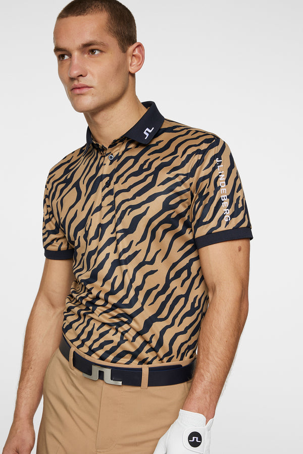 Tour Tech Print Polo / Tour Tiger Brown M