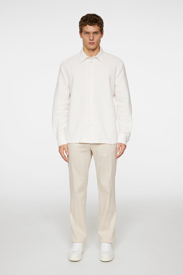 Reg LS Crinkle Jersey Shirt / Cloud White