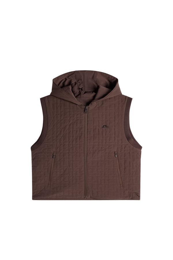 Naomi Quilted Reversible Vest / Seal Brown