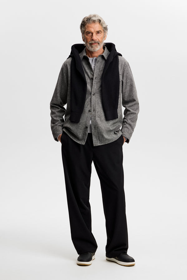 Coen Mouline Structure Shirt / Black