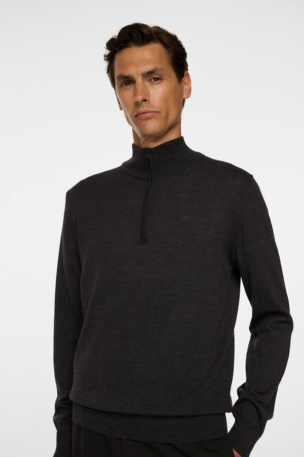Kiyan Merino Quarter Zip / Dark Grey Melange