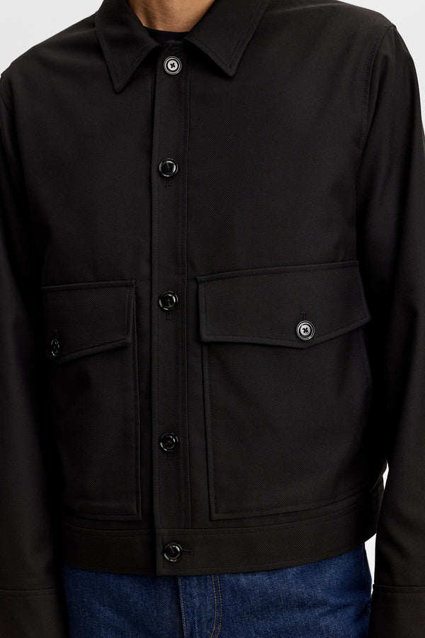 Jevin Brushed Twill Jacket / Black