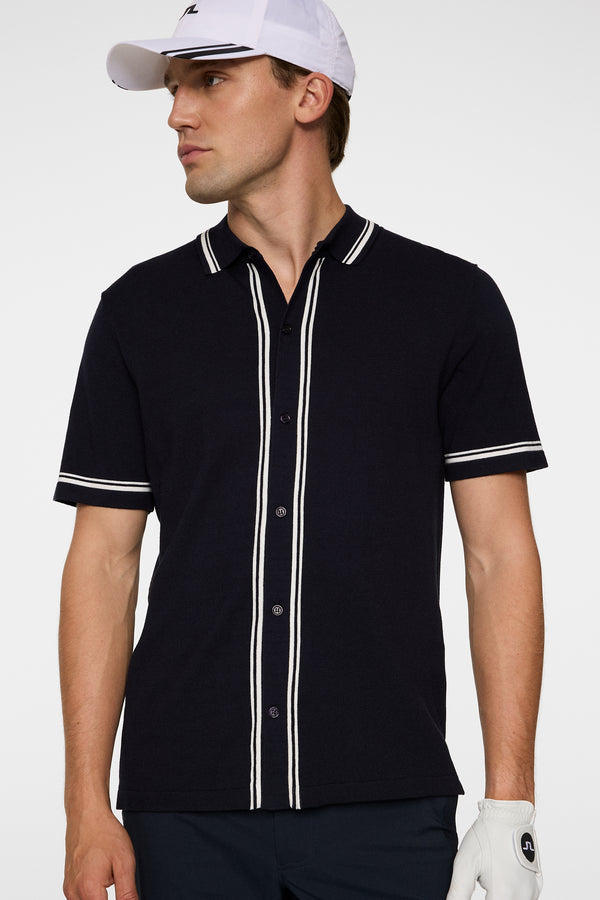 Nicolai Knitted Polo Shirt / JL Navy
