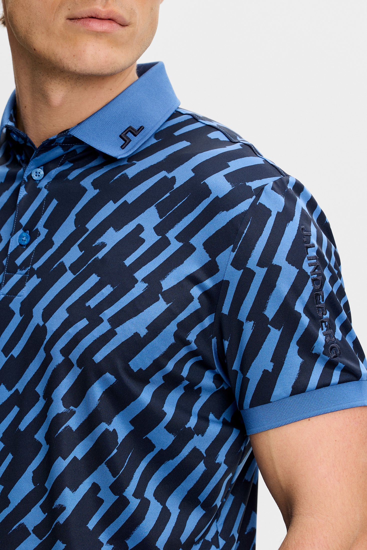Tour Tech Print Polo / Oak Federal M – J.Lindeberg
