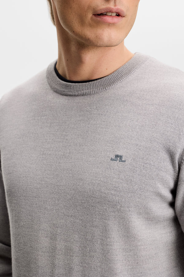 Keane Merino Crew Neck / Light Grey Melange
