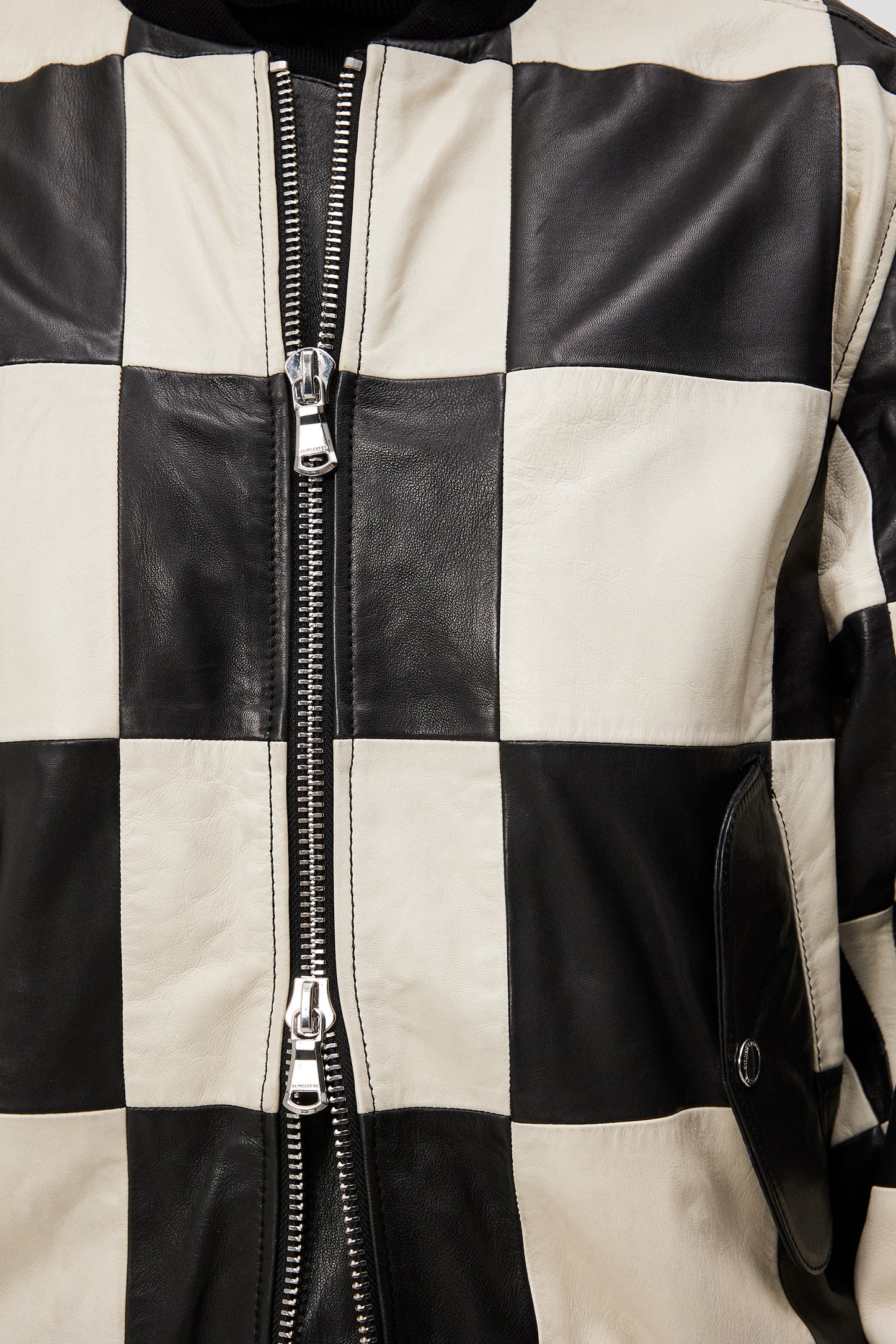 Milan Patchwork Leather Jacket / Black