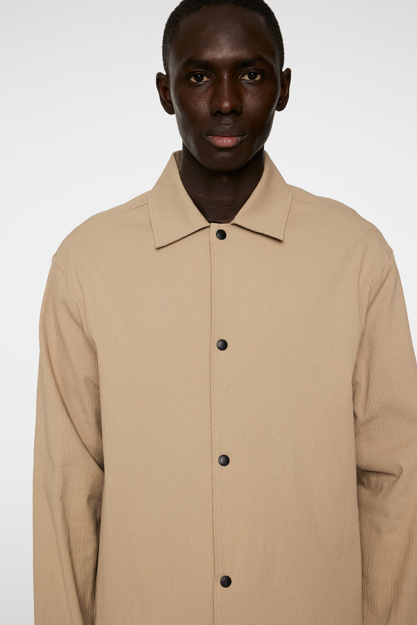 Celian Seersucker Overshirt / Batique Khaki