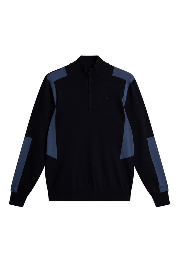 Kendrick Knitted Zip Sweater / JL Navy