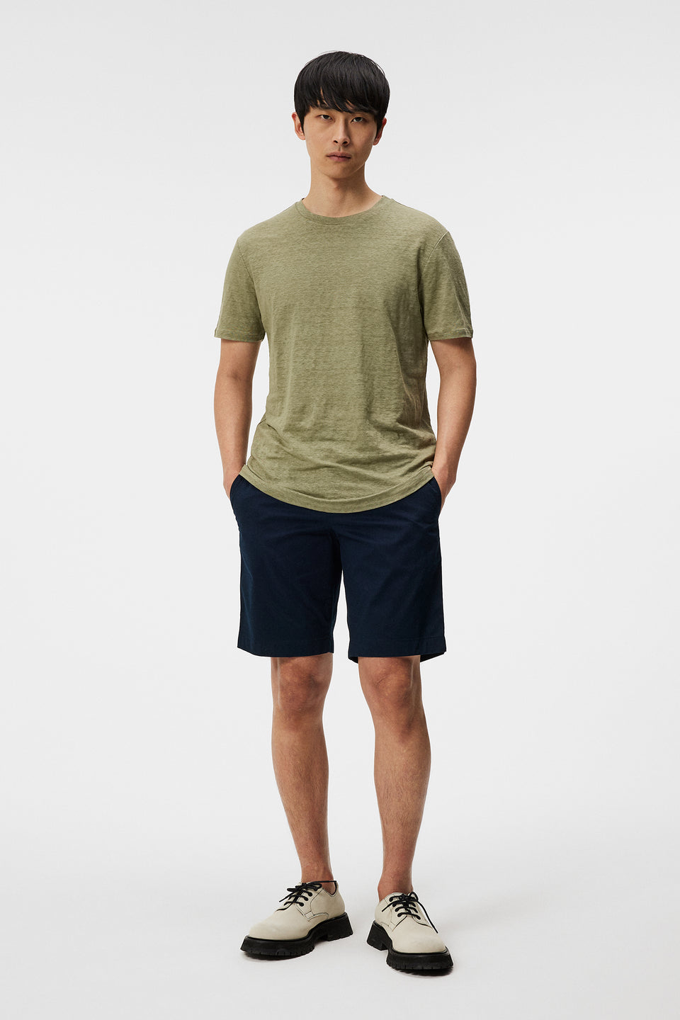 Coma Linen Tee / Oil Green