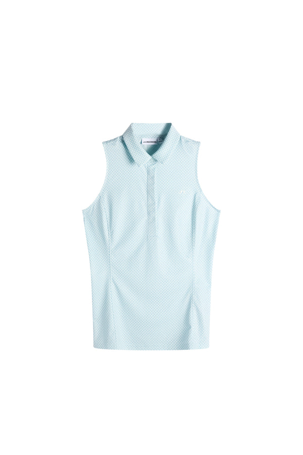 Dena Print Sleeveless Polo / Bridge Stack Skylight S