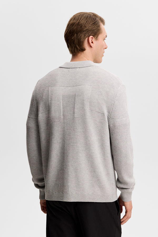 Willem Polo Cardigan / Light Grey Melange
