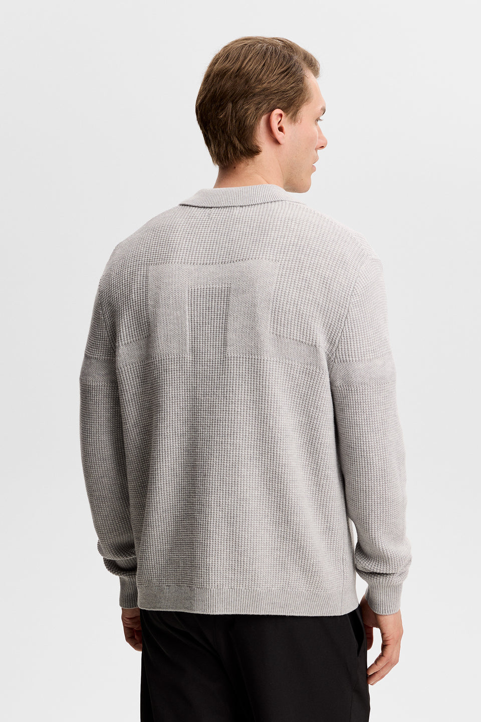 Willem Polo Cardigan / Light Grey Melange