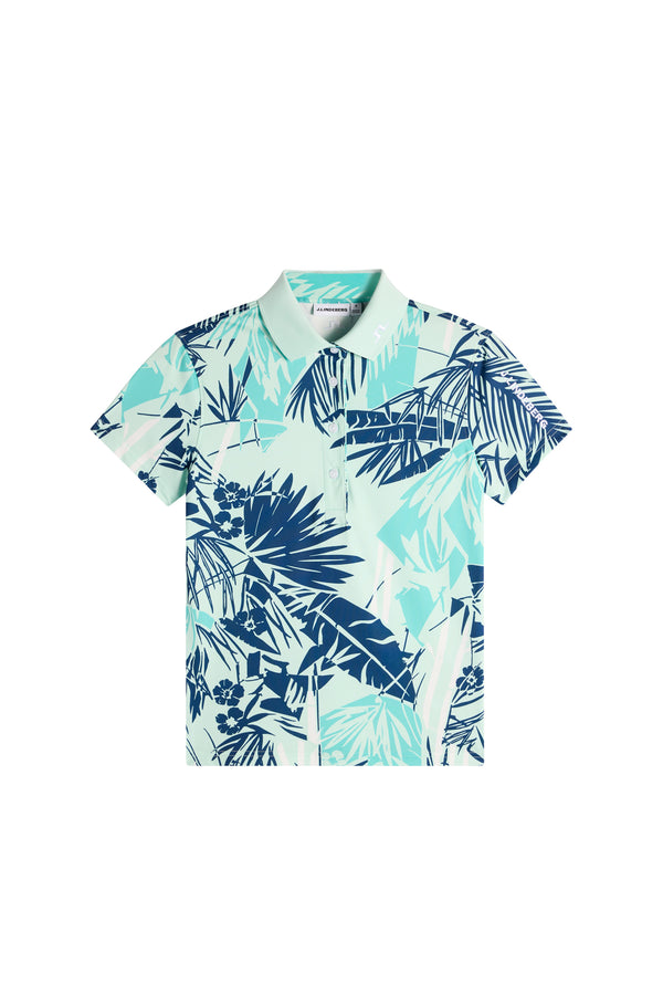 Tour Tech Print Polo / Grove Blue L
