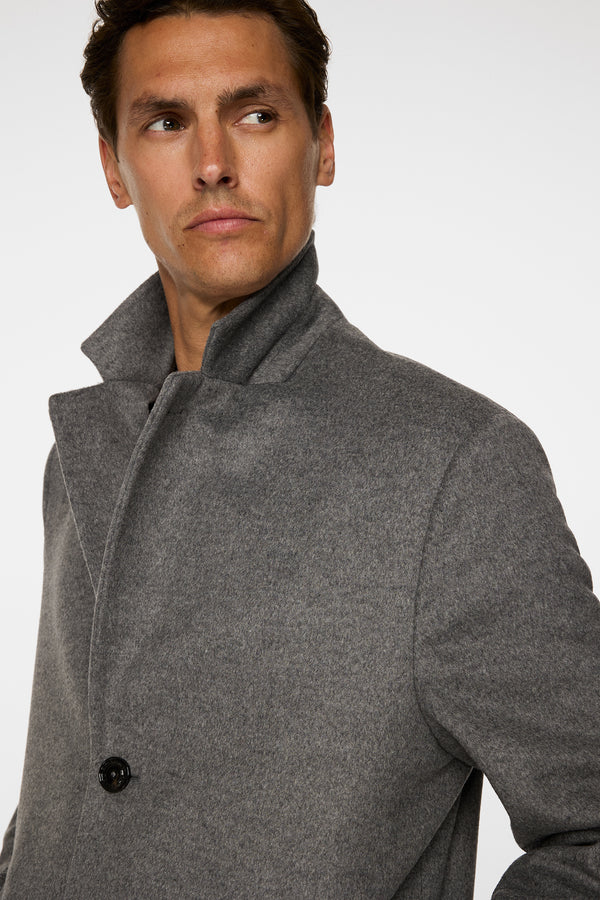 August Melton Cashmere Coat / Dark Grey Melange