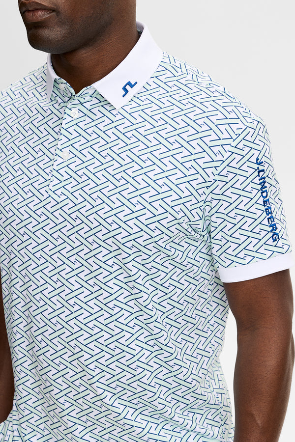 Tour Tech Print Polo / Ladder White Bay S