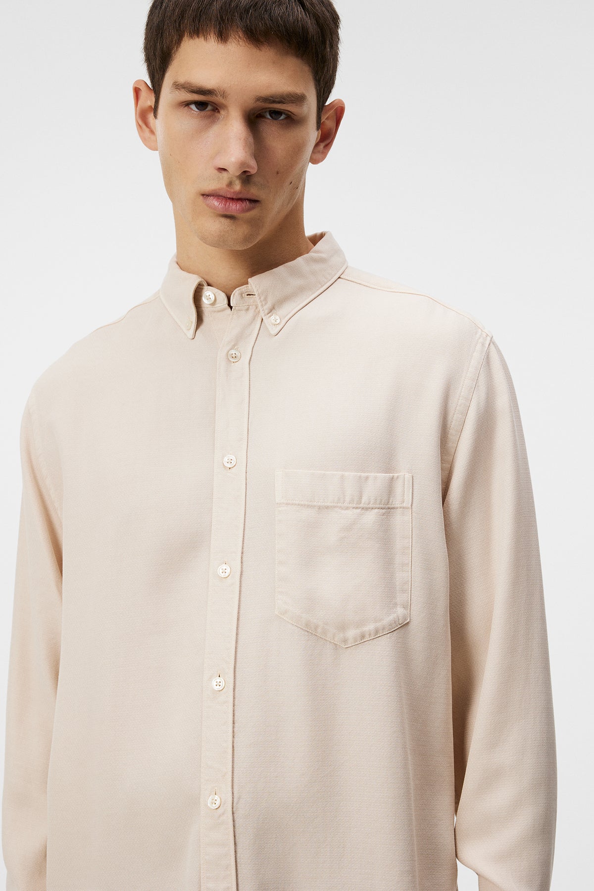 Reg LS Structure Tencel Shirt / Moonbeam