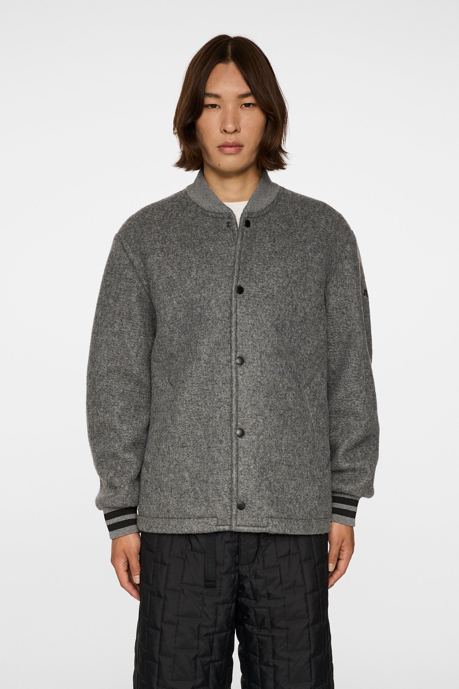 ⭐︎J. LINDEBERG 中綿グレー ジャケット⭐︎ Blane Baseball wool jacket / Medium Grey Melange | J.Lindeberg