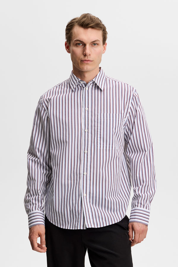 Zachary Cotton Stripe Shirt / Set Sail