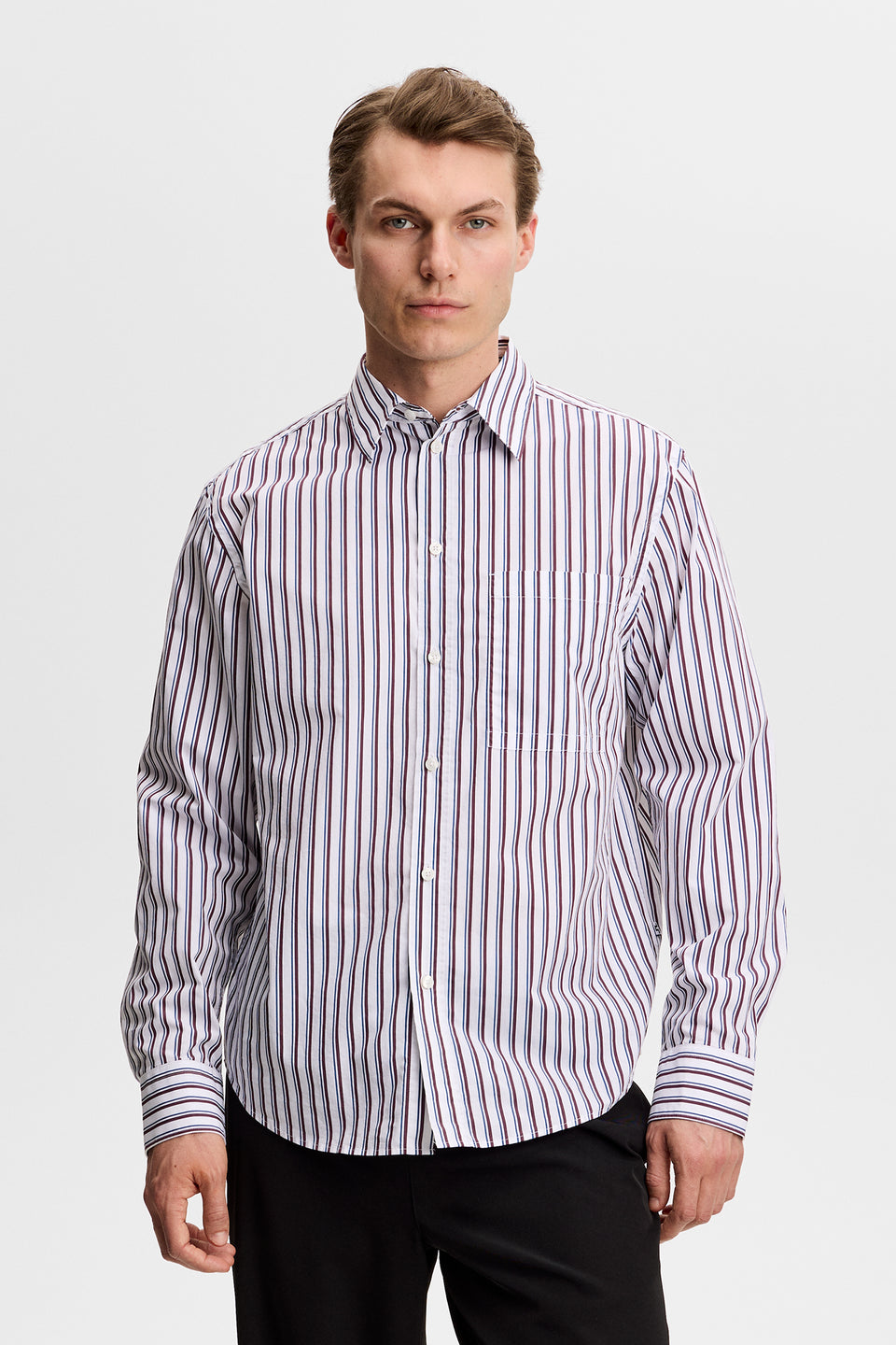 Zachary Cotton Stripe Shirt / Set Sail