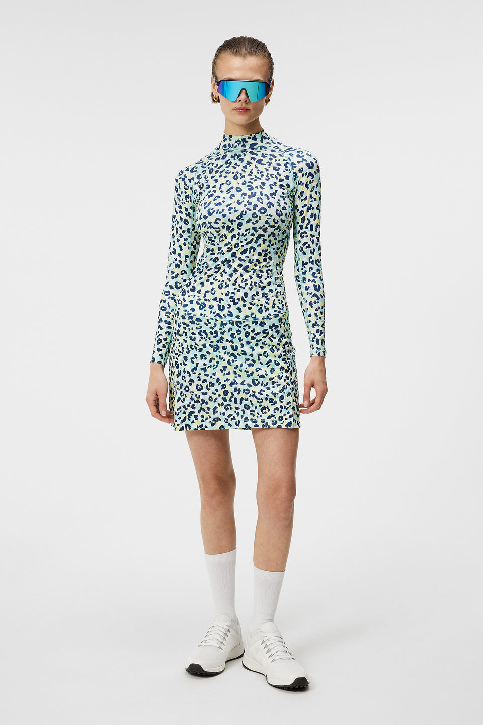 Amelie Mid Print Skirt / Leopard Aruba Blue