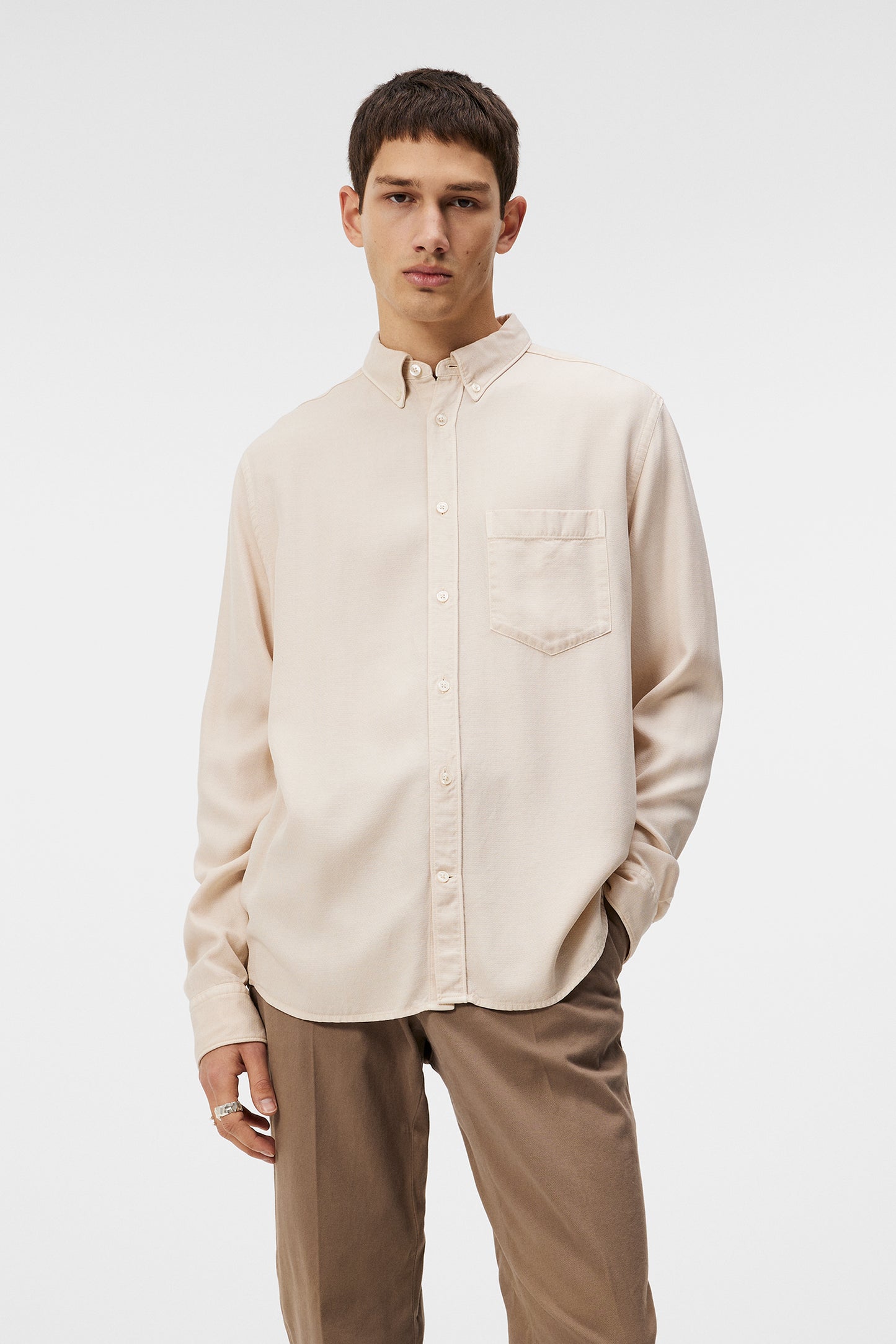 Reg LS Structure Tencel Shirt / Moonbeam