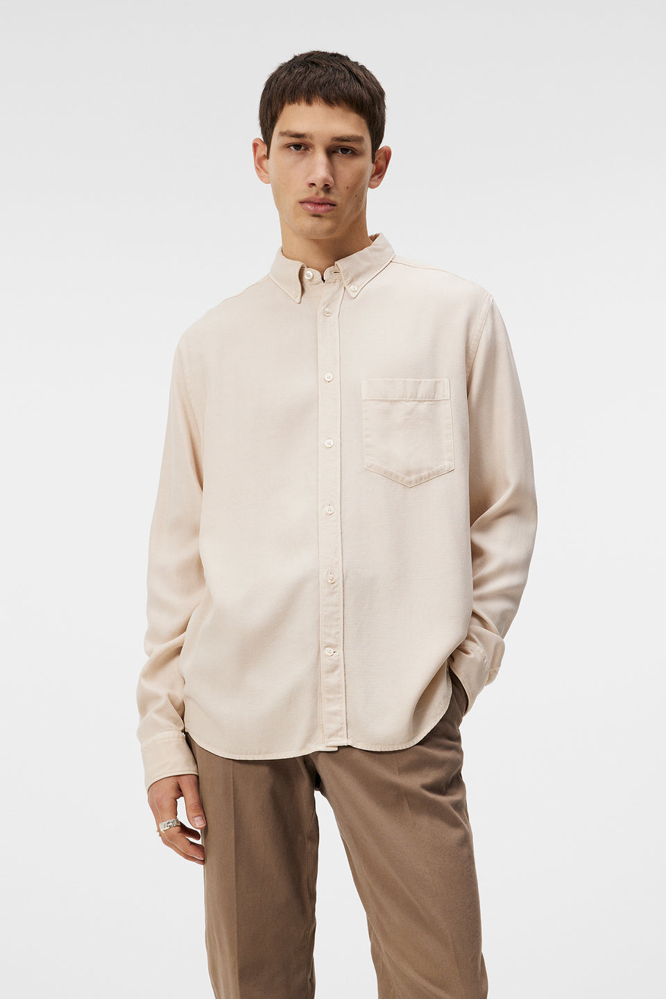 Reg LS Structure Tencel Shirt / Moonbeam